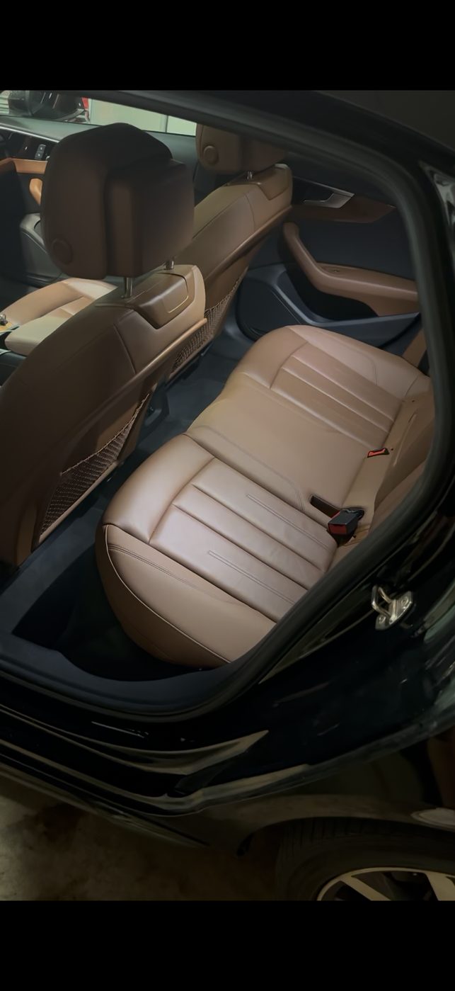 Audi A4 rear seat, cleaned leather